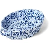 Sur La Table Splatter Oval Baker , Blue | Oven-, freezer- and dishwasher-safe baker