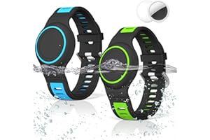 2-Pack Bracelets for Airtag, Waterproof Soft Silicone Wristband for Air Tag, Adjustable Band，GPS Anti-Lost Protective Case fo