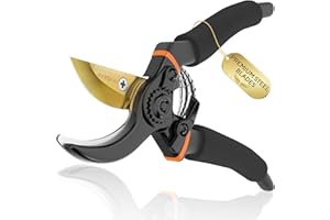 GEROSSI Premium Bypass Pruning Shears for your Garden - Heavy-Duty, Ultra Sharp Pruners w/Soft Cushion Grip Handle Made with Japanese Grade High Carbon Steel - Perfectly Cutting Through Anything in Your Yard