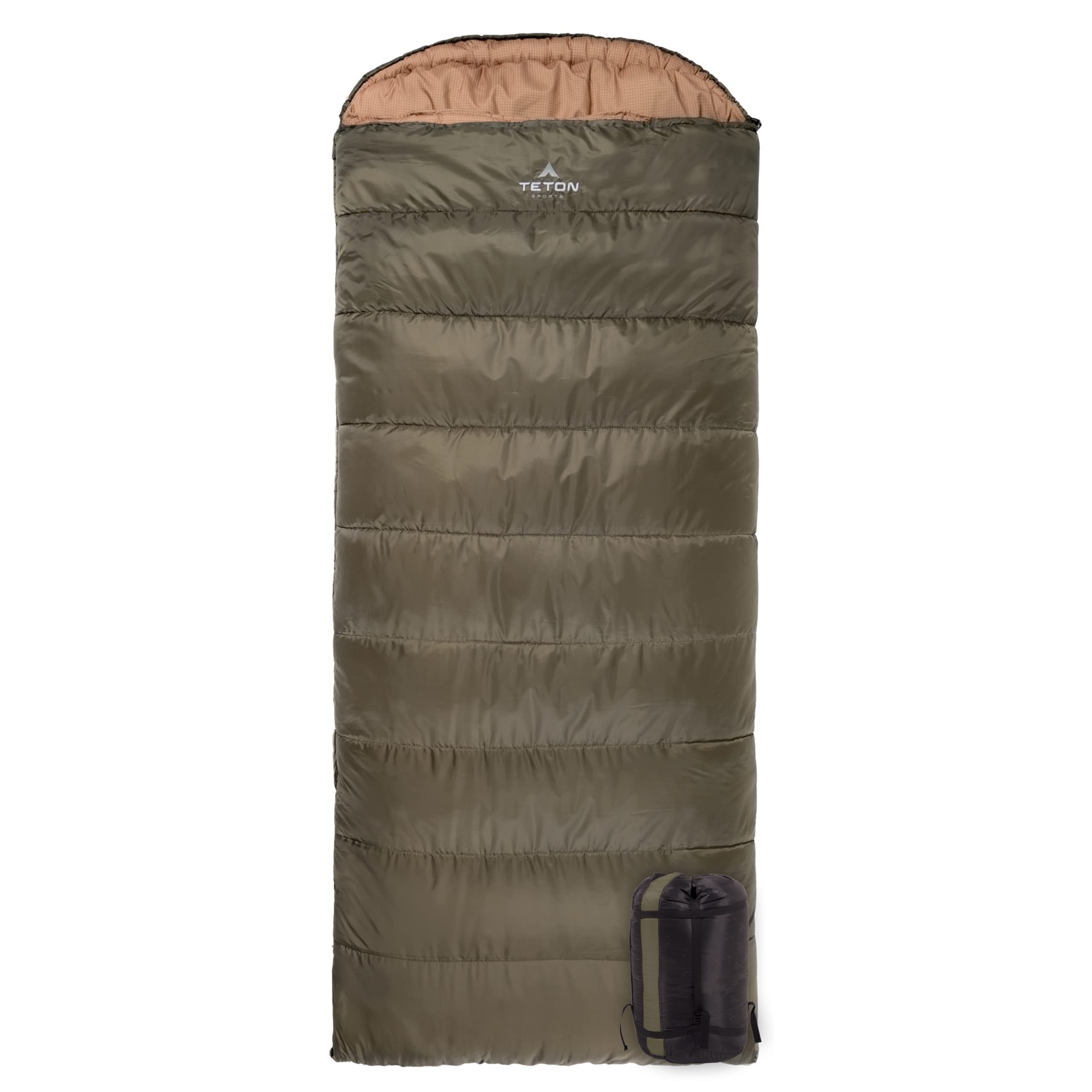 Photo 1 of TETON Sports Celsius XL 0F Sleeping Bag; Great for Family Camping; Free Compression Sack , Green, 90-Inchx 36-Inch, Right Zip