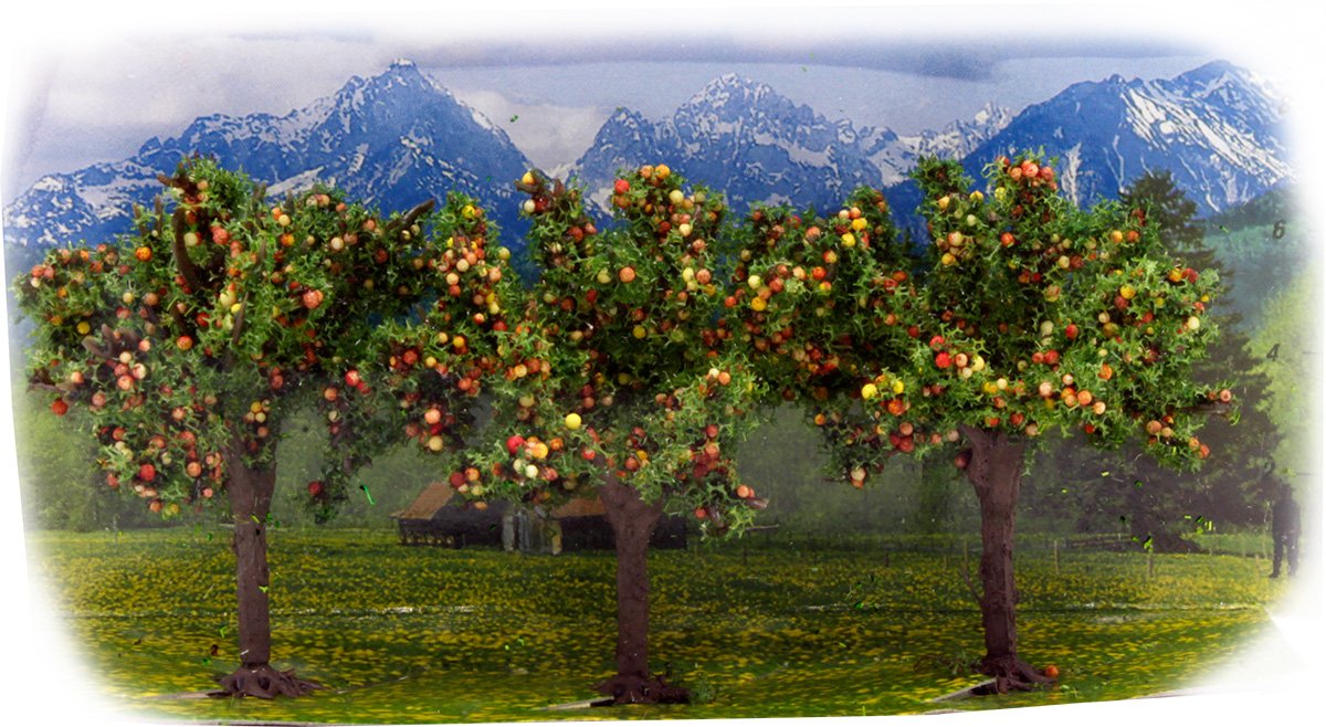 Noch 25513 4.5 cm High Apple Trees Landscape Modelling (3-Piece)