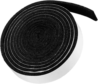 YAAVAAW BBQ Gasket Tape 8.2ft 1/2'' Black Fiber Smoke Seal for Smoker Grill Oven
