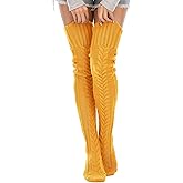 SherryDC Women's Cable Knit Thigh High Socks Winter Boot Stockings Extra Long Over Knee High Leg Warmers
