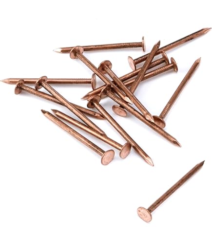 50-Pack  1 Inch USA MADE Copper Nails Roofing Finish - Solid Pure Copper Slate Spikes Flashing Furniture Boat Highest Quality Nails 50
