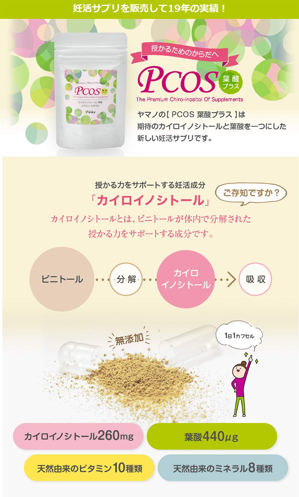 Mua ふれあい生活館ヤマノ Pcos 葉酸プラス 約１ヶ月分 妊活サプリ カイロイノシトール 葉酸 ビタミン ミネラル 添加物不使用 Tren Amazon Nhật Chinh Hang 21 Fado