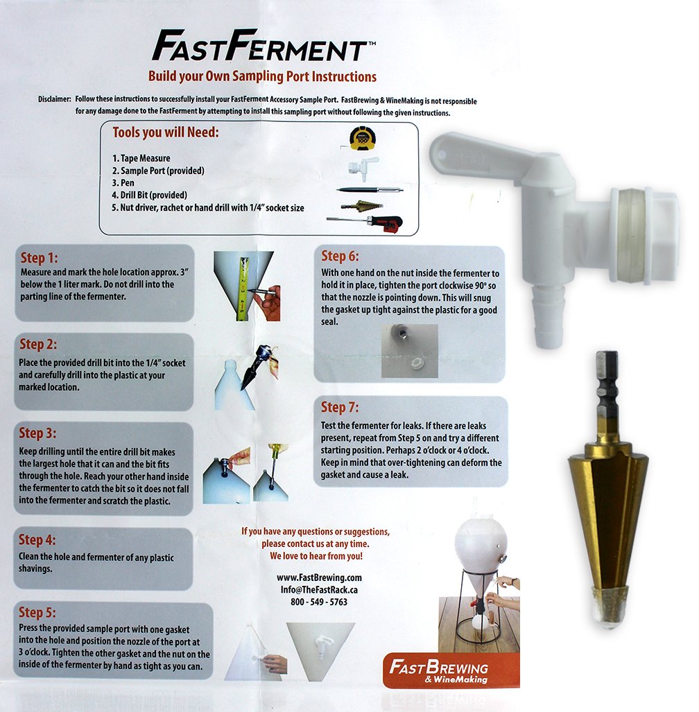 FastFerment Sampling Port Fermenter Spigot with Custom Drill Bit - Image 3