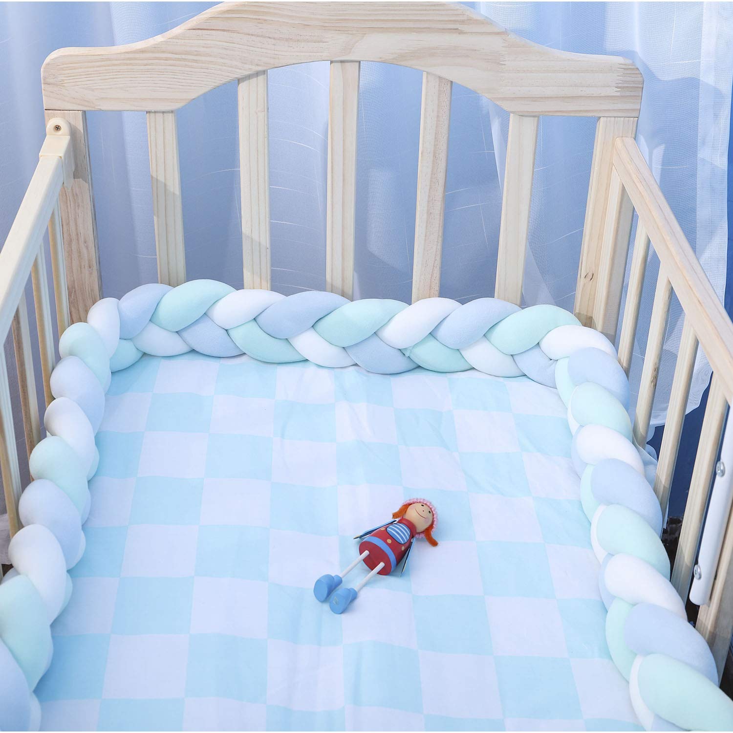 baby crib bumper knotted
