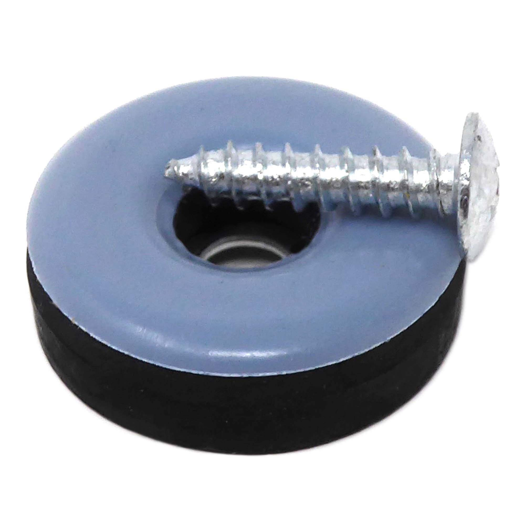 Adsamm® / 16 x PTFE Sliders with screws | Ø 0,98'' (Ø 25 mm) | grey-blue | round | Premium quality furniture sliders with screw by Adsamm®