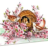 PIECE GIFT- Pop Up Birthday Card, 6x8 inches Family Bird Birthday Card for Wife, Mom,Daughter, Grandma, Thank You Gifts for Mom, Wife, Dad With Envelope