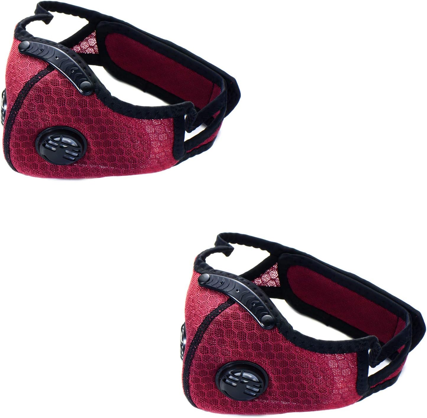Sport Dust Face Cover Respirator Shield with Breathable Valve Filtration Exhaust Gas Face Shield Anti Pollen Allergy for Outdoor running, Motorcycle Cycling,Bike Riding 1pc,2pcs,5pcs,10pcs,Dark red