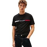 Tommy Hilfiger Mens Short Sleeve Cotton Graphic T-Shirts with Signature Stripe Logo, Also Available in Big & Tall