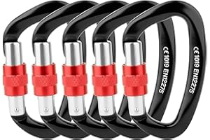 Paliston Locking Carabiner - 25kN 5600lb Climbing Carabiner Screw Gate D Shape Carabiner