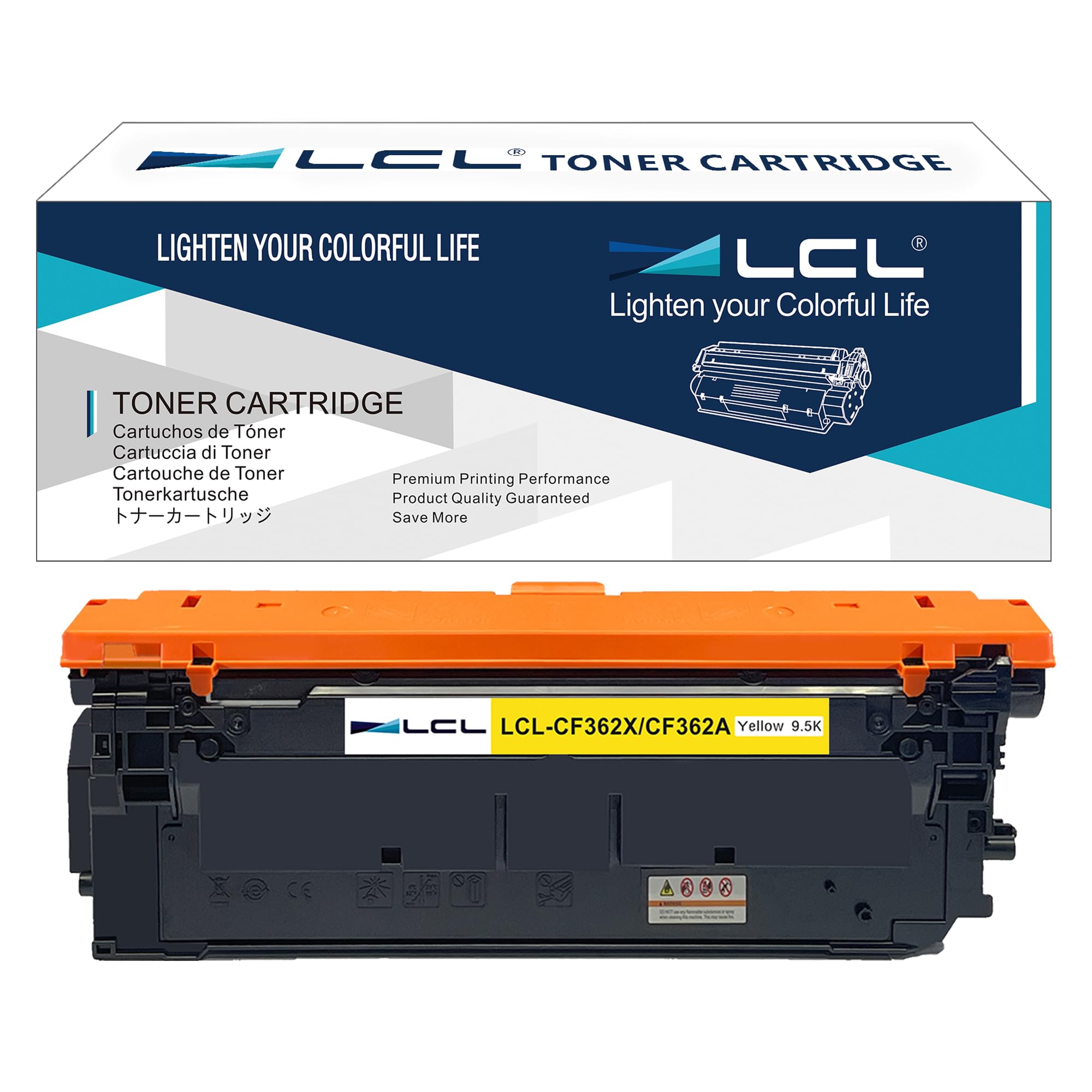LCL Remanufactured Toner Cartridge 508X 508A CF362A CF362X 9500 pages (1 Yellow) Replacement for HP M553 Printer M577 Printer Color LaserJet Enterprise M552dn M553dn M553n M553x M577c