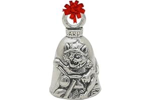 Guardian Bell Good Luck Bell w/Keyring & Black Velvet Bag | Motorcycle Bell | Lead-Free Pewter | Made in USA
