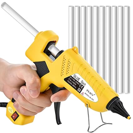 Heißklebepistole, Vkaiy 100 Watt Industriell Klebepistole mit 10PCS Transparente Klebesticks Heißklebesticks für DIY Kleine H