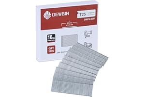 DEWBIN 16 Gauge Finish Nails, 1000 Cts 1-Inch Galvanized 16GA Finish Nails, Small Straight Finishing Nail for Woodworking, Upholstery, and Framing Projects