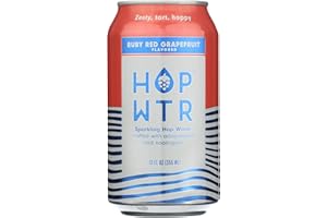 HOP WTR Sparkling Hop Water, Ruby Red Grapefruit 12 Pack, Sugar Free, Low Carb Non Alcoholic Drinks, NA Beer, Adaptogen Drink, No Calories, Adaptogens & Nootropics for Added Benefits, 12 oz Cans