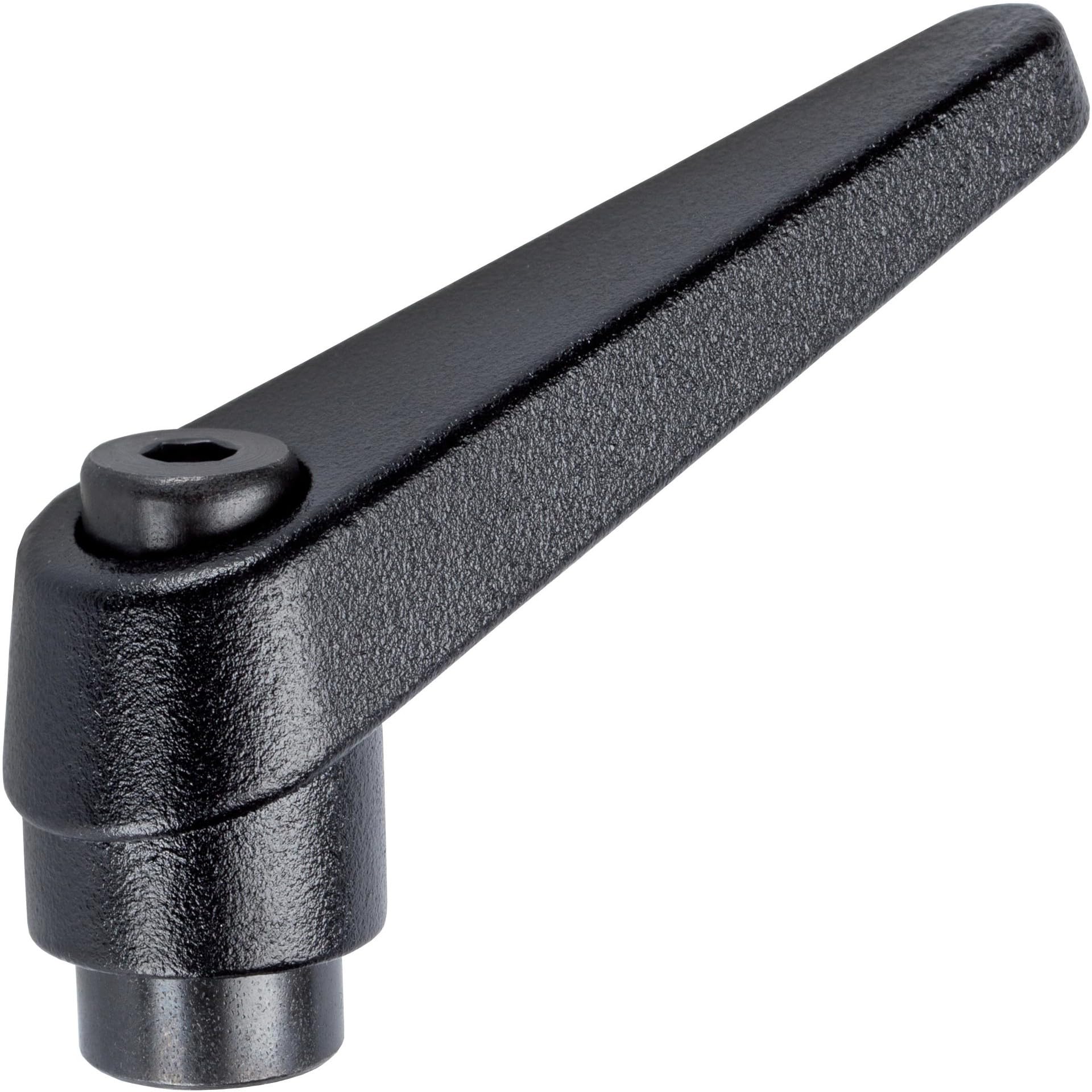 Halder 24400.0124 Adjustable Clamping Lever – Black, D1 14 mm/D2 – M6