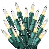 PREXTEX 100 Count Clear Christmas Lights - 20 ft