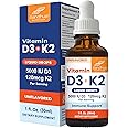Sandhu's Vitamin d Drops for Adults | 5000 IU D3 Liquid, 120mcg K2 Supplement | D3K2 Supports Immune & Bone Health | Vitamin D3 K2 Drops for Faster Absorption | 1 Fl Oz