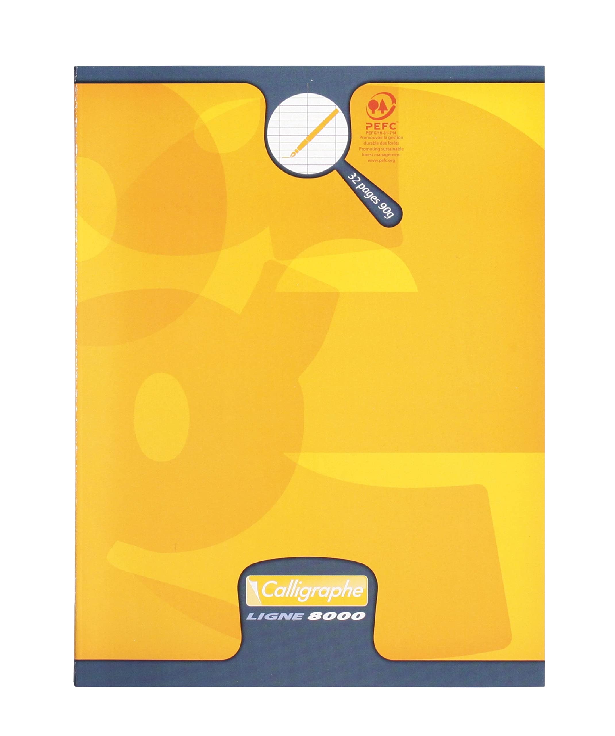 Calligraphe 108702C A Set of 20 Yellow Stapled Notebooks (a Clairefontaine Brand) - 17x22 cm - 32 Seyes Ruled Pages 2.5 mm Enlarged 10/10 - Paper 90 g
