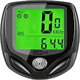 SOON GO Wireless Waterproof Bike Computer, Bicycle Speedometer Odometer with Large LCD Green Backlight, Auto Sleep &amp; Wake-Up, Accurate Multi-Function Speed Tracker for Mountain, Road &amp; Folding Bikes
