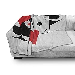 Ambesonne Poker Throw Blanket, Playing Cards 4 Aces
