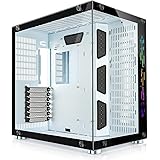 GIM ATX Mid-Tower Case White Gaming PC Case 2 Tempered Glass Panels & Front Panel RGB Strip Gaming Computer Case Desktop Case