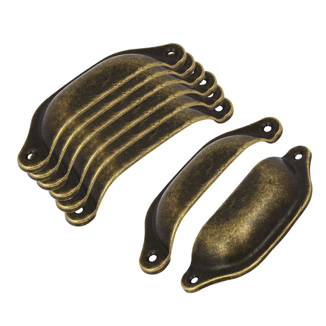 Sourcingmap Furniture Wardrobe Drawer Vintage Style Semicircle Knob Pull Handle 8PCS