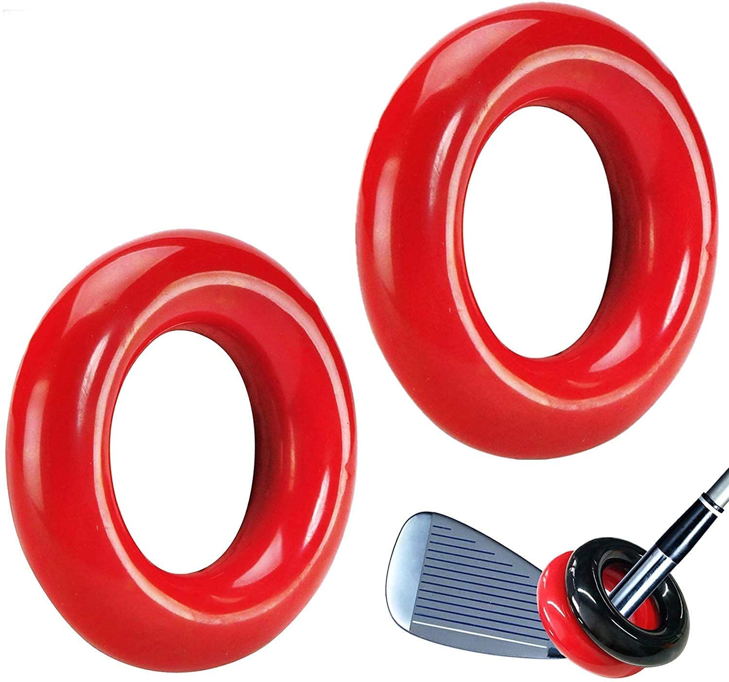 Namvo 2pcs Golf Weighted Swing Ring Weighted Club Warm Up Swing Round Weight, Golf Club Durable Warm Up Muscles Donut Weight Tool