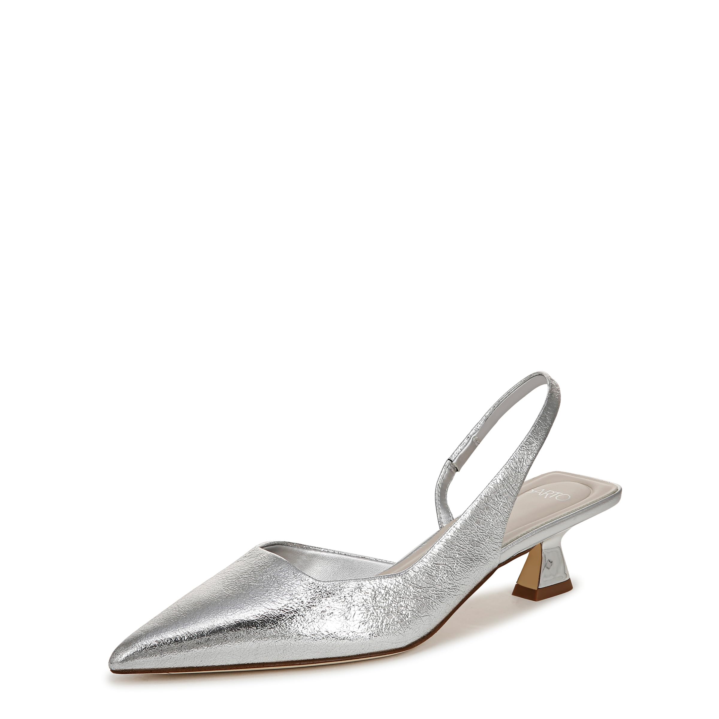 Franco Sarto Women’s Devin Pump Silver Leather 11 M