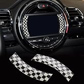 TOMALL Car Central Control Navigation Screen Sticker Compatible with Mini Cooper Clubman Countryman F54 F55 F56 F60 Center Console Display Frame Trim Cover Interior Decals for Car Accessories (Plaid)
