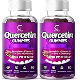 Quercetin Gummies - Quercetin with Bromelain, Vitamin C, Zinc & Elderberry, Extra Strength Immune System Booster, Lung Support Supplement for Adults Kids - 60 Quercetin Gummies (2 Pack)