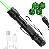 MIPREZT [Professional] Rechargeable Green Laser Pointer High Power Green Beam Laser Light Long Distance Range for TV/LED/LCD Screens Tactical Flashlights Presentation Office/Outdoors/Astronomic [002]