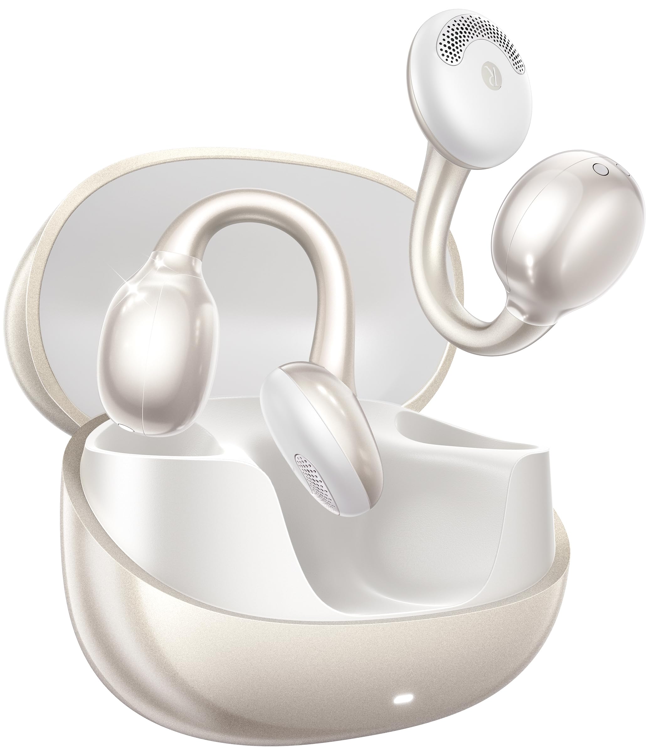 Photo 1 of JOYROOM OE3 Open Ear Earbuds, Wireless Clip On Earbuds Headphones, Auto L-R Recognition, Omni Tap Control, Immersive Sound, Ultra-Light 4.9g Fit, Comfortable for Workouts and Daily Use, (Silver White)