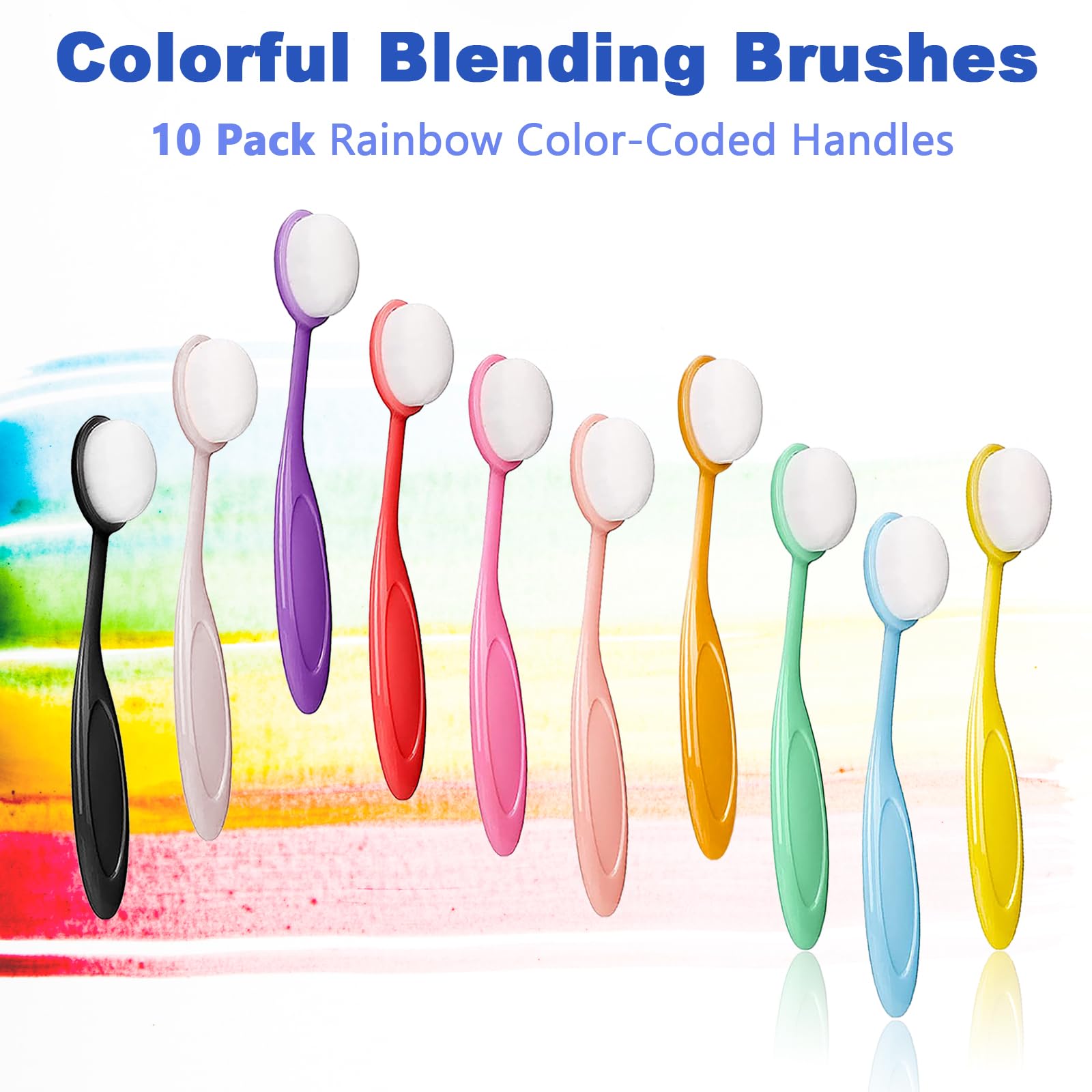 10 PCS Ink Blending Brushes for Card Making Supplies, Color Coded Handles Blender Brushes for Stamping Scrapbooking Stencil Brush, Craft Blending Brush, Distress Ink Blending Tool. Size 4