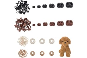 PH PandaHall 6 Sizes Safety Noses, 72pcs Plastic Crafts Nose with Washers Assorted Sizes Animal Bear Noses for Plush Stuffed 