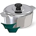 Magnaware Cast Aluminum Dutch Oven with Lid - 3 Quart Lightweight Cookware Pot with Silicone Covers for Easy Handling - Even Heat Distribution & Retention - For Bread Baking, Stew, Simmering & More