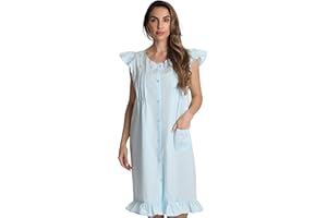 Dreamcrest 100% Cotton Sleeveless Night Gown for Women Cute Floral Summer Sleep Dress