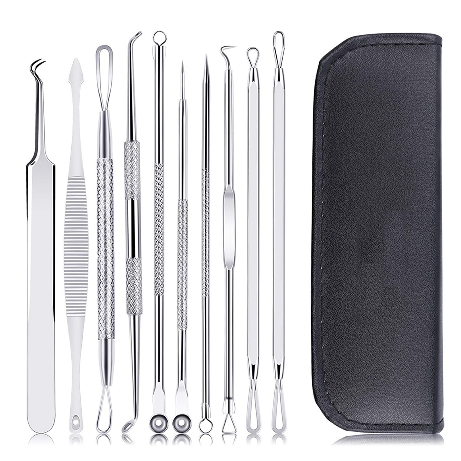 YPYMOD 10 PCS Blackhead Remover Tool Kit, Professional Stainless Steel Pimple Popper Comedone Extractor Tools for Quick and Easy Removal of Pimples, Blackheads, Zit Removing