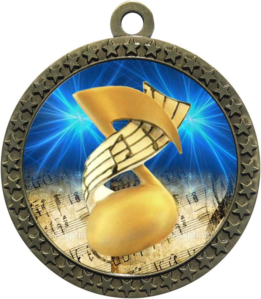 Express Medals Music Gold Medal Trophy Award with Neck Ribbon D212D55 1PK Sports