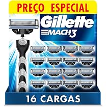 Gillette Mach3 - Refil Para Barbear, 16 Unidades : Amazon.com.br ...