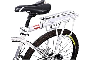 Enkrio Adjustable Bike Rear Cargo Rack Equipment Stand Footstock Bicycle Carrier Rack Bicycle Accessories Seat Post 110Lb Cap