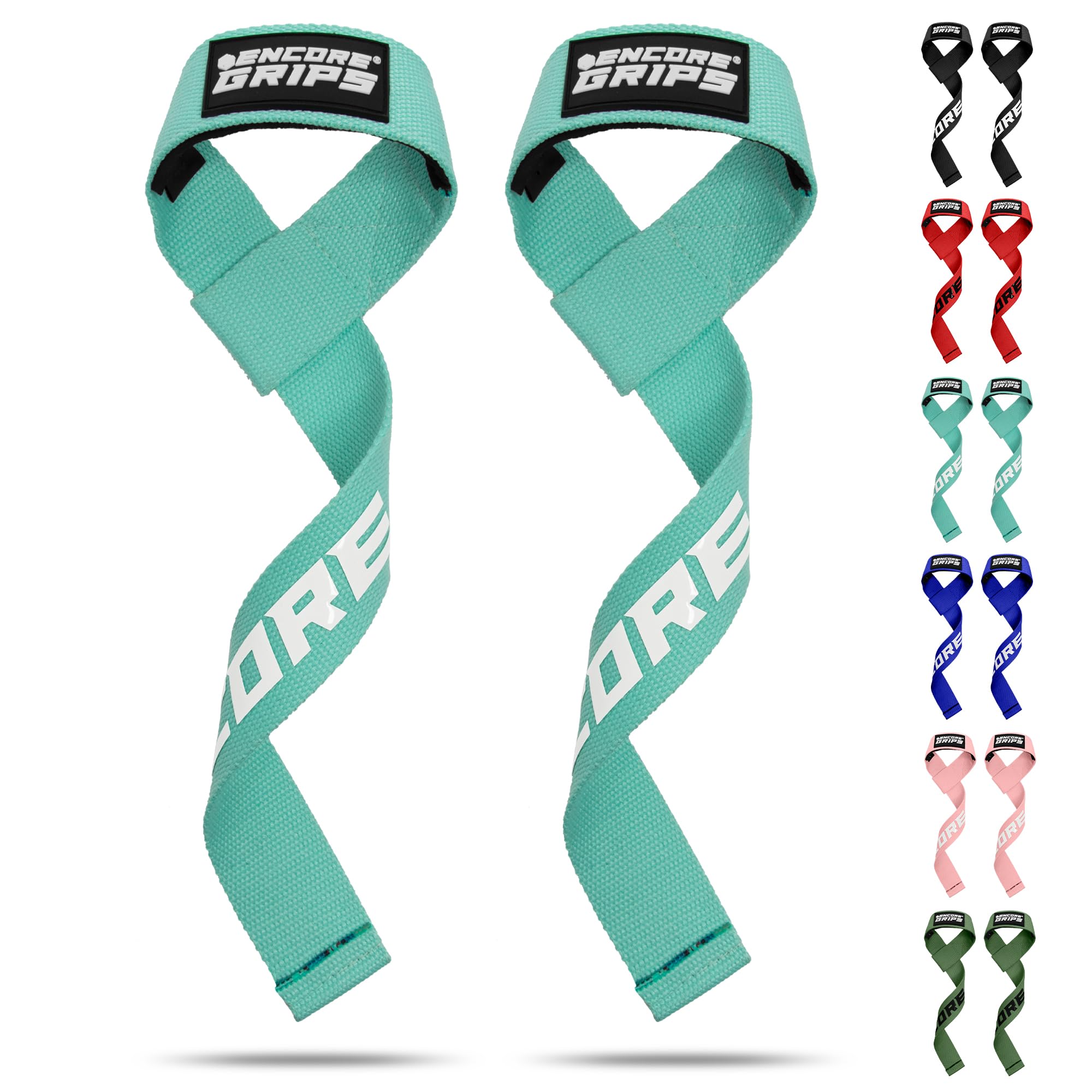 Lifting Straps for Strength Training, Fitness, Bodybuilding (Neoprene Padded), Weight Lifting, Weight Lifting Straps, Weight Training for Women and Men, Wrist Straps (Aqua-Blue-Silicone)