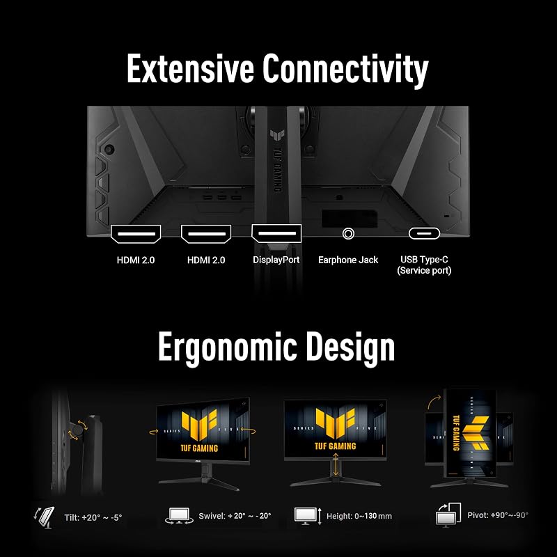 TUF Gaming VG27AQL5A 27 Pouces 1440p 210Hz Écran PC Gamer Fast IPS