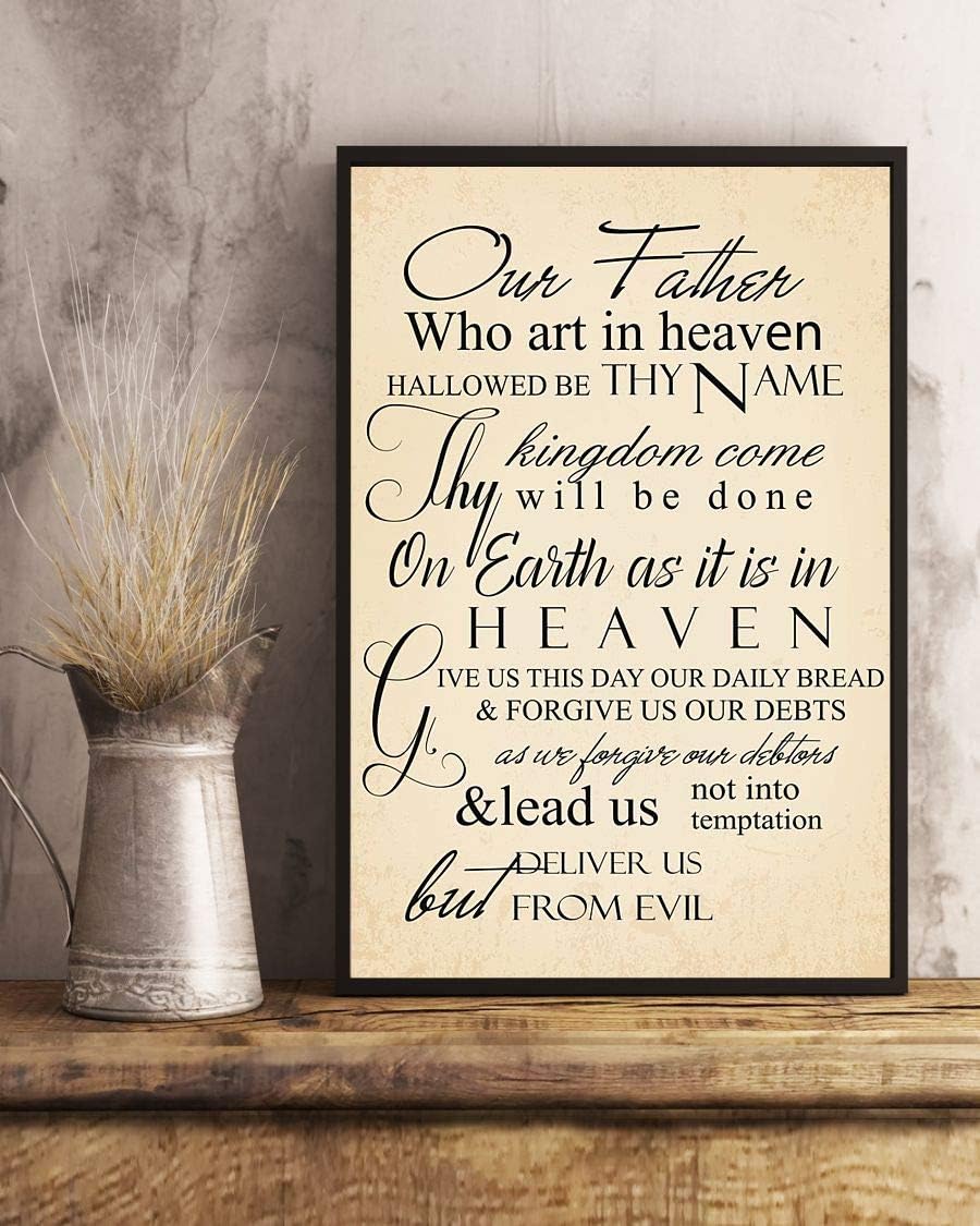 Amazon Com Gehua06 Song Lyric Print With Frame The Lords Prayer Song Lyrics Decor Portrait Poster Print Dercor For Home Office Cafe And Hotel A4 12x8in Posters Prints amazon com