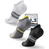 Juclise Bamboo Viscose Compression Tab Running No Show Sport Socks Men Moisture Wicking Cushioned Anti-Blister Breathable