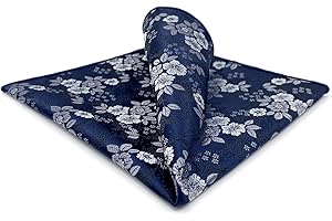 S&W SHLAX&WING Mens Pocket Squares Assorted Patterns Blue Black Green Floral Design Large XL for Suits