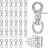 30pcs Trigger Snap Hooks, 2.32 x 0.82 inches Heavy Duty Swivel Snap Hooks Swivel Lobster Clasps, Stainless Steel Lanyard Clips for Pet Cage Keychains