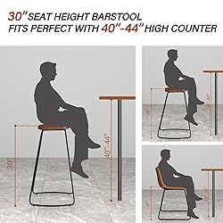 HeuGah Bar Stools Set of 4, Saddle Seat Bar Stools